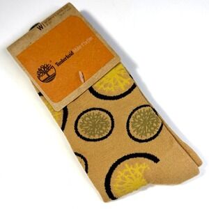 Timberland Women Multi-Purpose Logo Crew Socks Size 4-10 Tan Yellow Outdoors NWT
